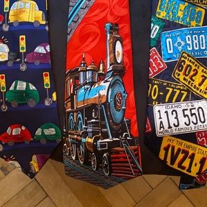 Cars, trains… where are we going ties! Vintage!